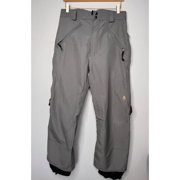 Burton Mens Snowboard Ski Pants SZ M Gray Waterproof Outdoor Adjustable - Picture 1 of 13